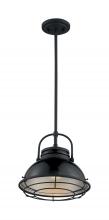  60/7064 - Upton - 1 Light Pendant with- Black and Silver & Black Accents Finish