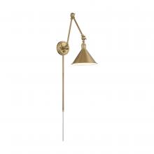  60/7361 - Delancey Swing Arm Lamp; Burnished Brass with Switch