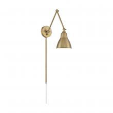  60/7364 - Fulton Swing Arm Lamp; Burnished Brass with Switch