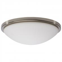  62/1844 - Button; 17 Inch LED Flush Mount Fixture; Brushed Nickel Finish; CCT Selectable; 120 Volts