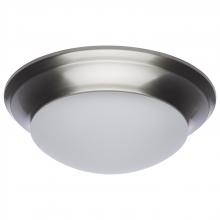  62/686 - 18W; Flush Mount Twist & Lock Fixture; LED; 12 in.; Brushed Nickel Finish; Frosted Glass