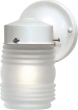  SF76/702 - 1 Light - 6" Mason Jar with Frosted Glass - Gloss White Finish