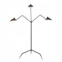  H0019-11103-LED - Risley 81.5'' High 3-Light Floor Lamp - Matte Black - Includes LED Bulb