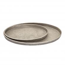  H0807-10660/S2 - Oval Pebble Tray - Set of 2 Nickel