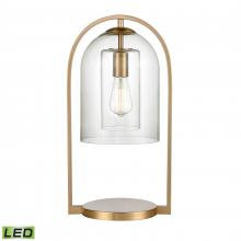  S0019-9579-LED - Bell Jar 20'' High 1-Light Desk Lamp - Aged Brass - Includes LED Bulb